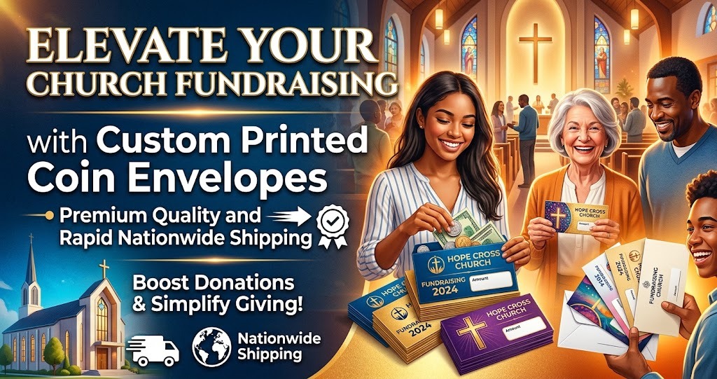 Elevate Your Church Fundraising with Custom Printed Coin Envelopes: Premium Quality and Rapid Nationwide Shipping